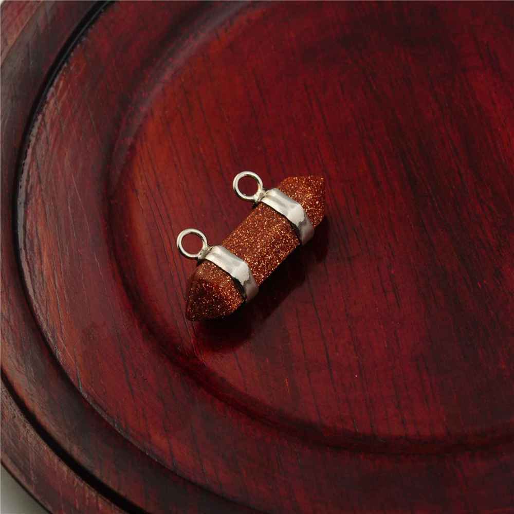 10X30MM Hexagonal Cylinder Gemstone Pendant
