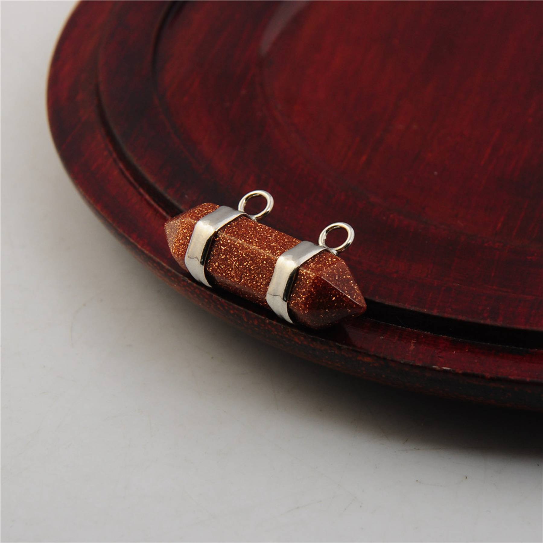 10X30MM Hexagonal Cylinder Gemstone Pendant