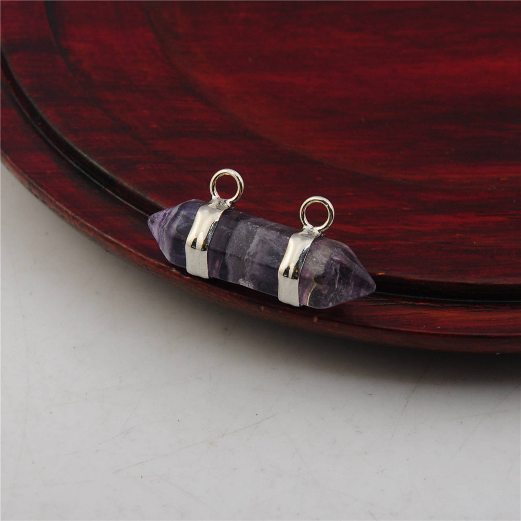 10X30MM Hexagonal Cylinder Gemstone Pendant