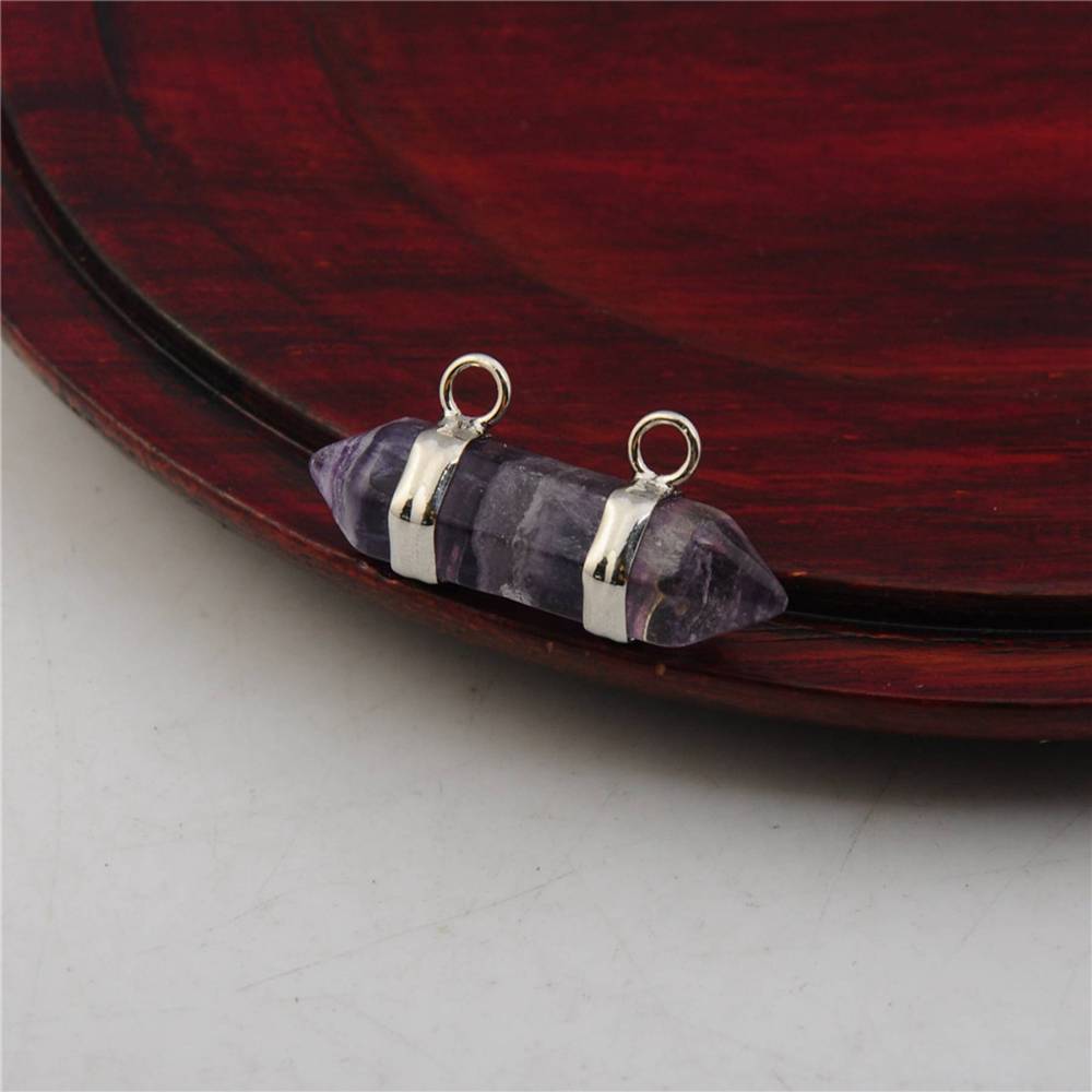 10X30MM Hexagonal Cylinder Gemstone Pendant