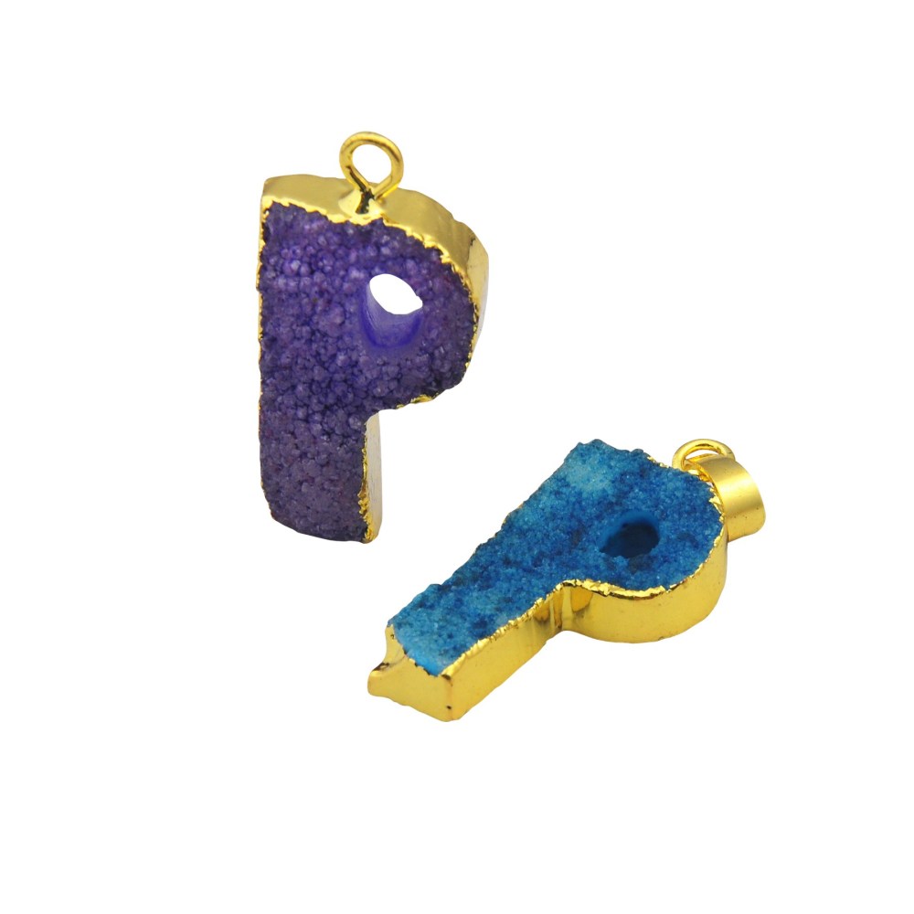 Gilded Drusy Crystal Cluster Pendant
