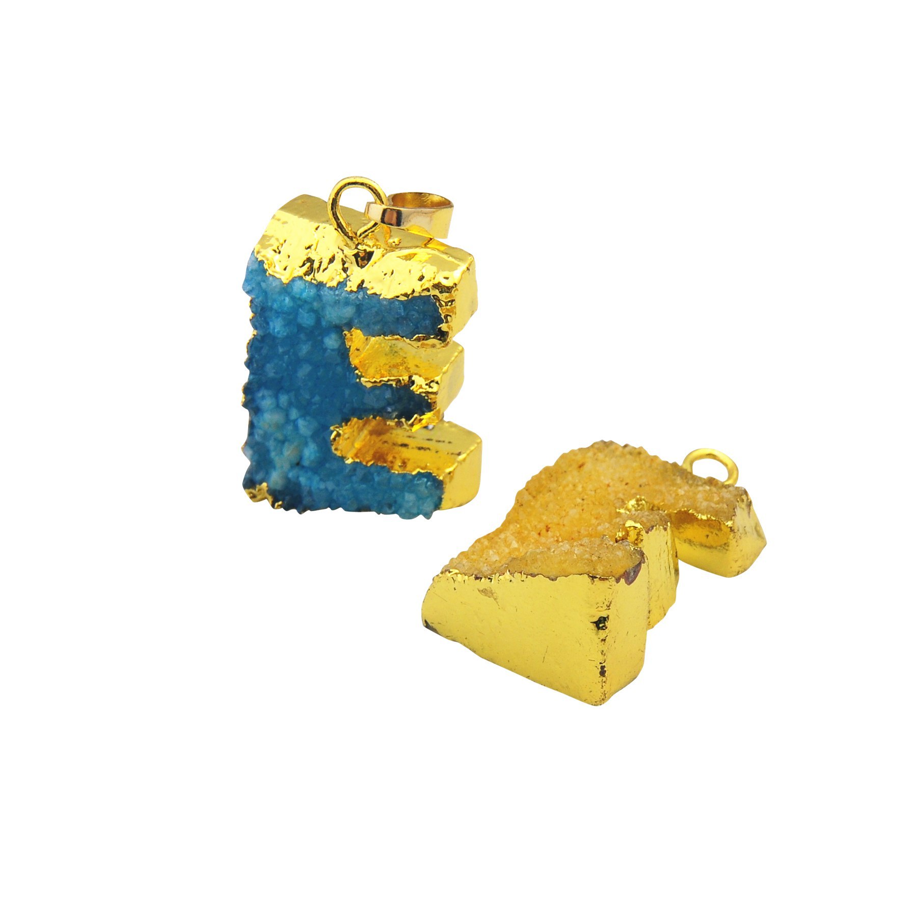 Gilded Drusy Crystal Cluster Pendant