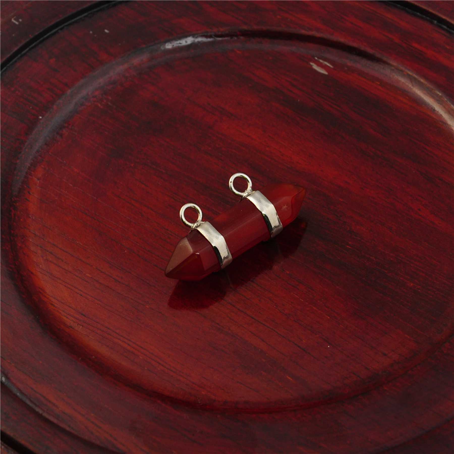 10X30MM Hexagonal Cylinder Gemstone Pendant