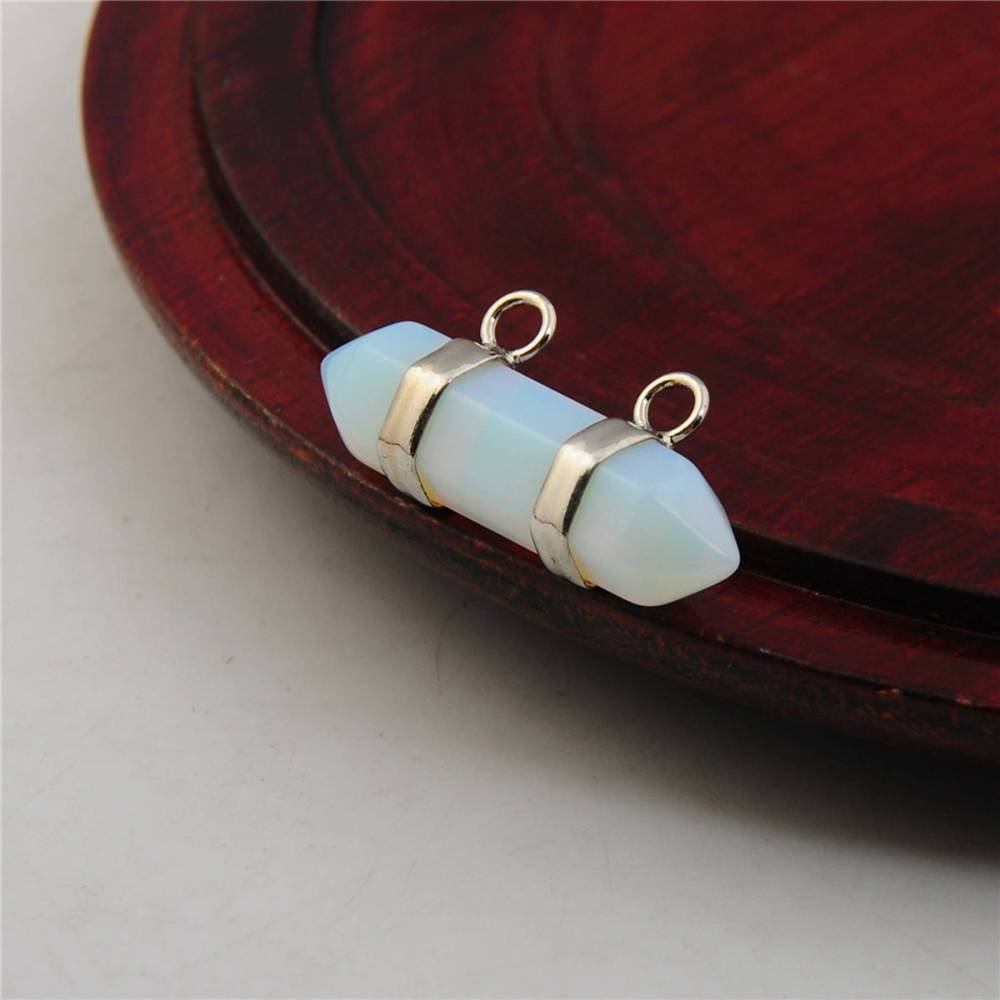 10X30MM Hexagonal Cylinder Gemstone Pendant