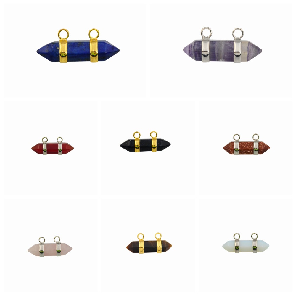 10X30MM Hexagonal Cylinder Gemstone Pendant