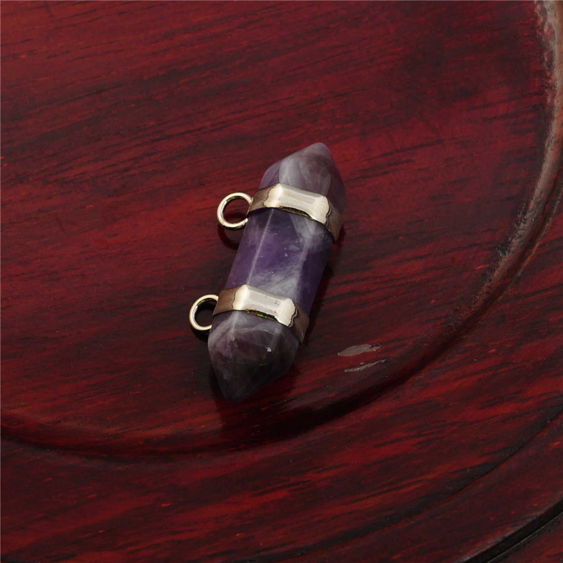10X30MM Hexagonal Cylinder Gemstone Pendant