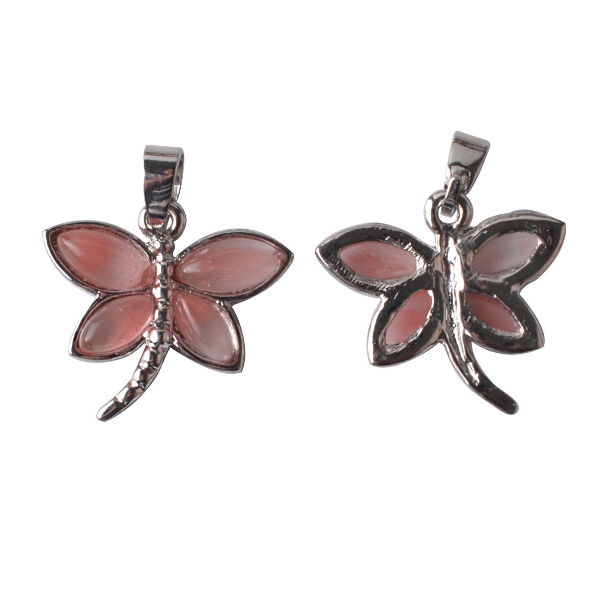 Silver Butterfly Gemstone Pendant