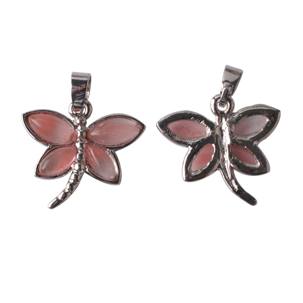 Silver Butterfly Gemstone Pendant