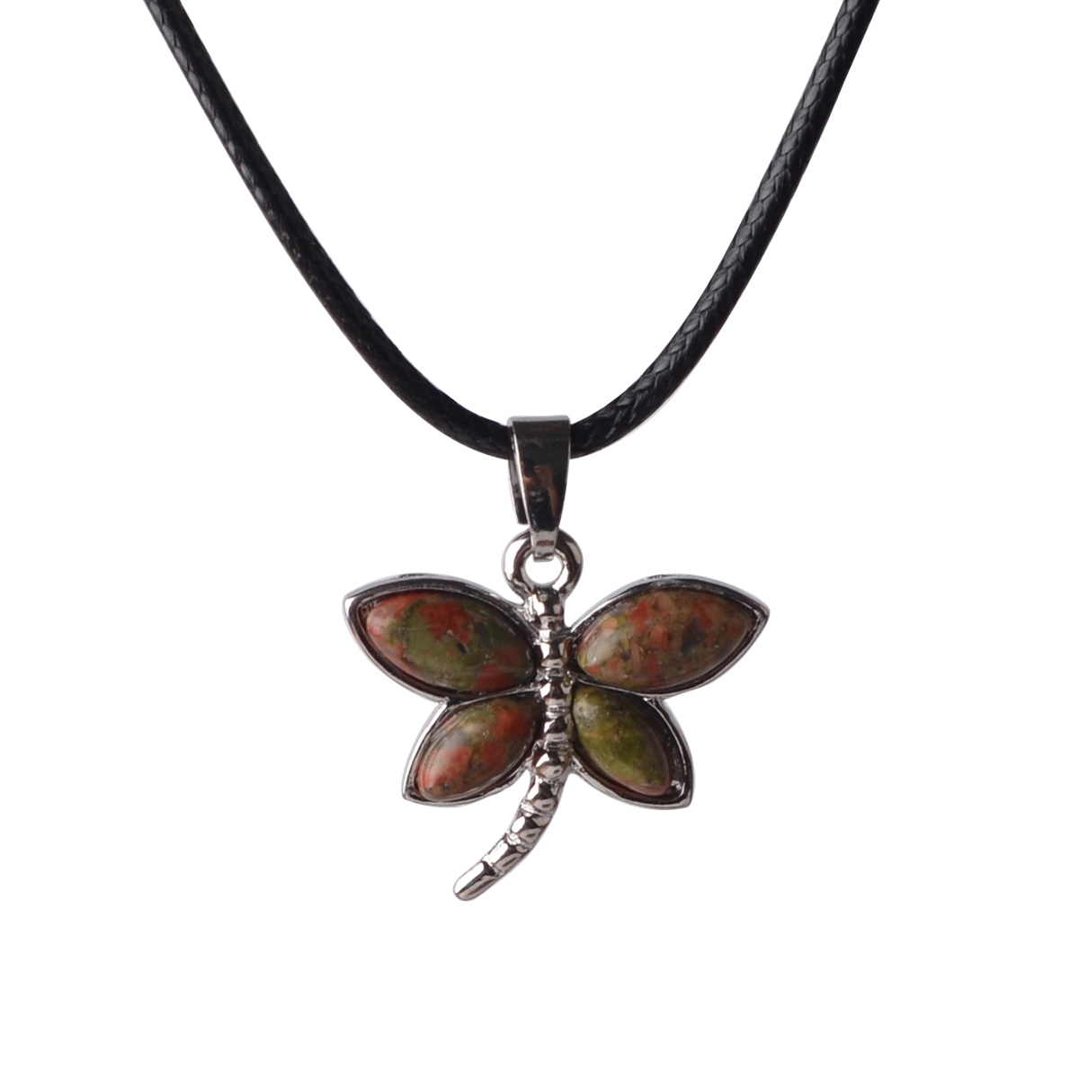 Silver Butterfly Gemstone Pendant