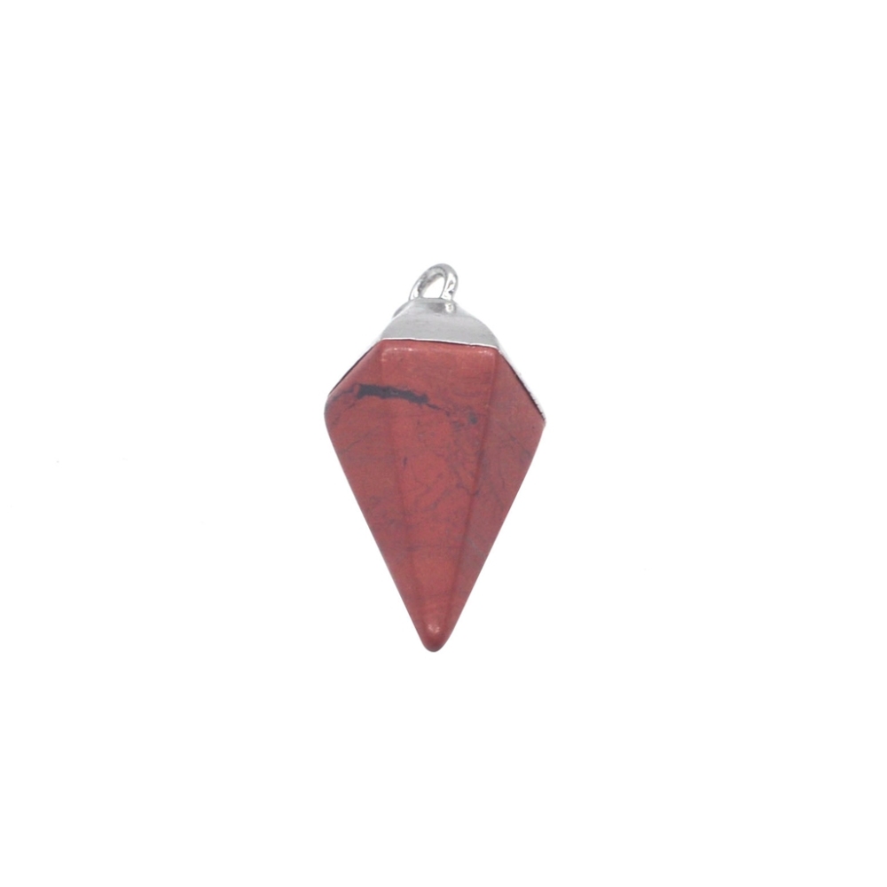 Silver Hexahedral Cone Gemstone Pendant