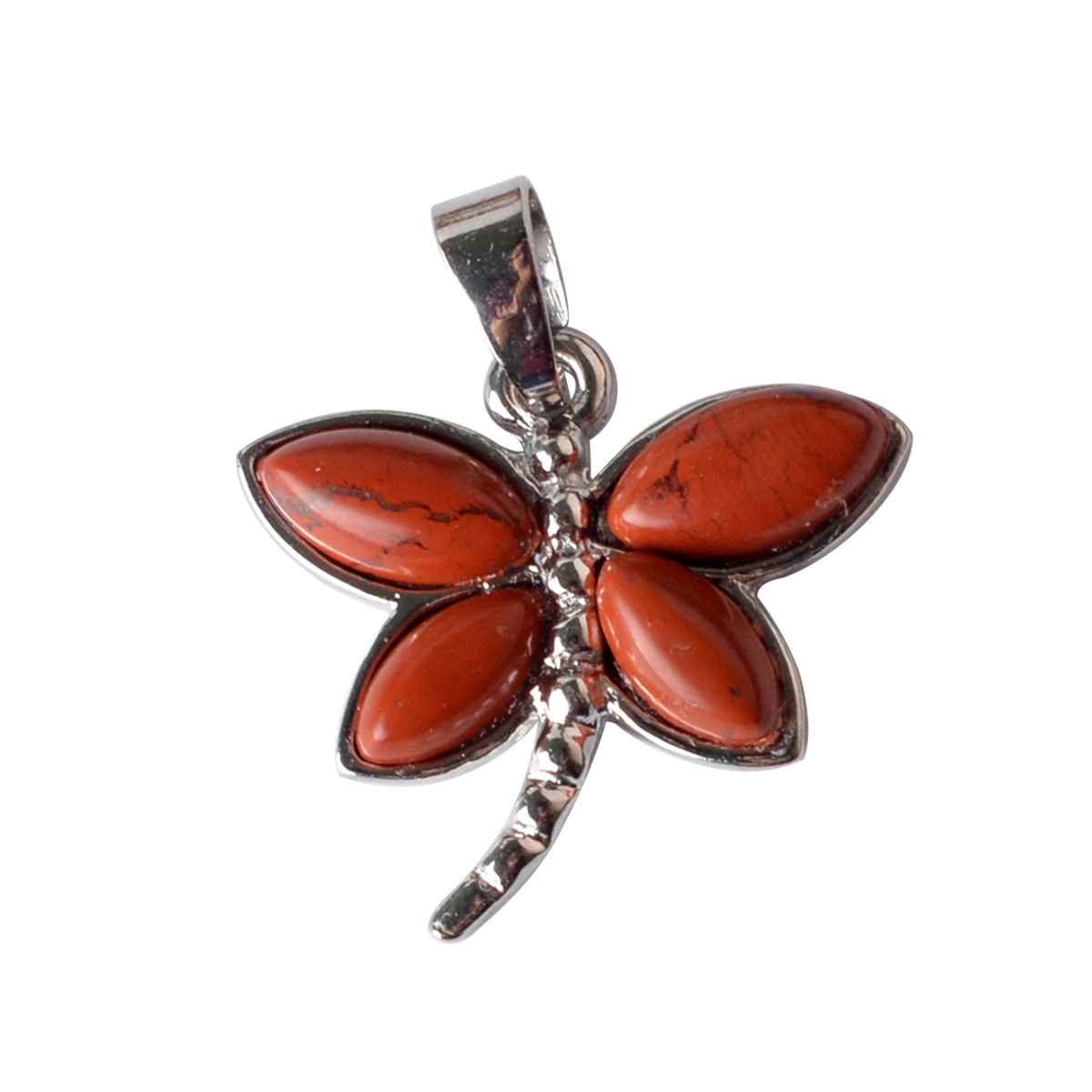 Silver Butterfly Gemstone Pendant