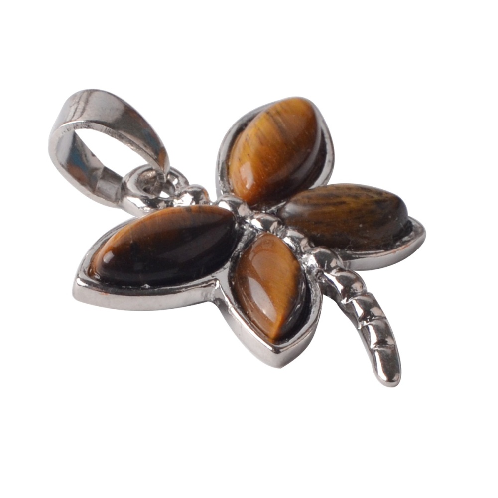 Silver Butterfly Gemstone Pendant
