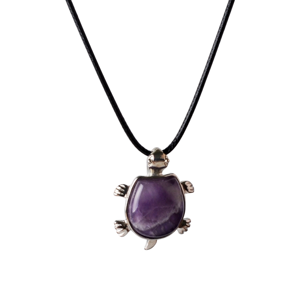 Silver Tortoise Gemstone Pendant
