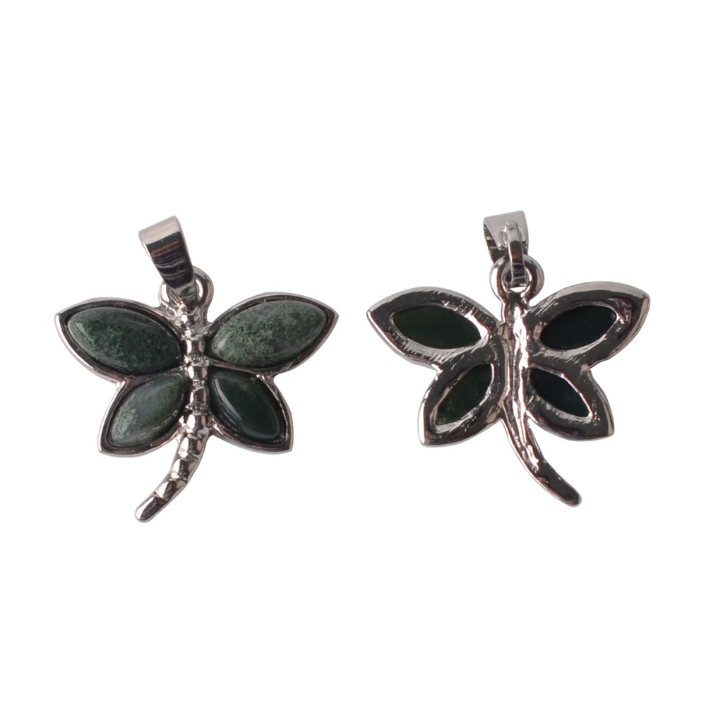 Silver Butterfly Gemstone Pendant
