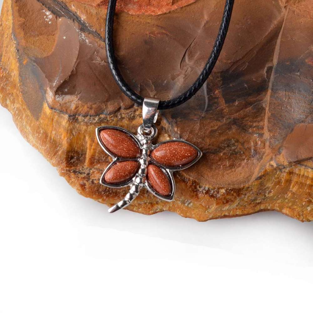 Silver Butterfly Gemstone Pendant