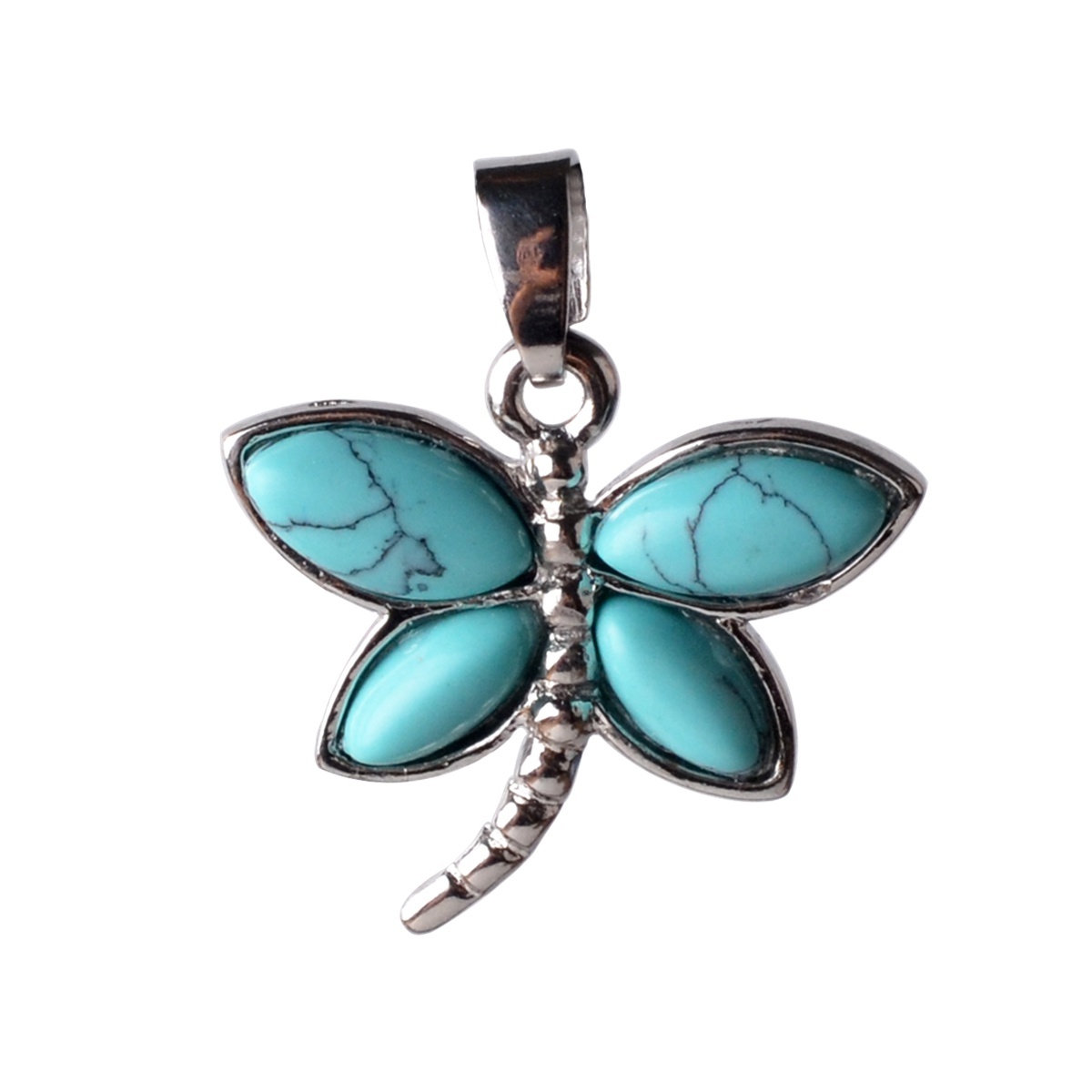 Silver Butterfly Gemstone Pendant