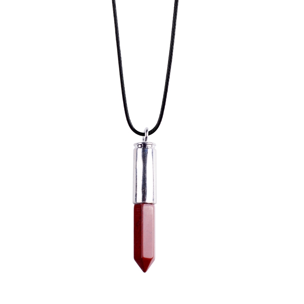 Silver Hexahedral Cylinder Gemstone Pendant