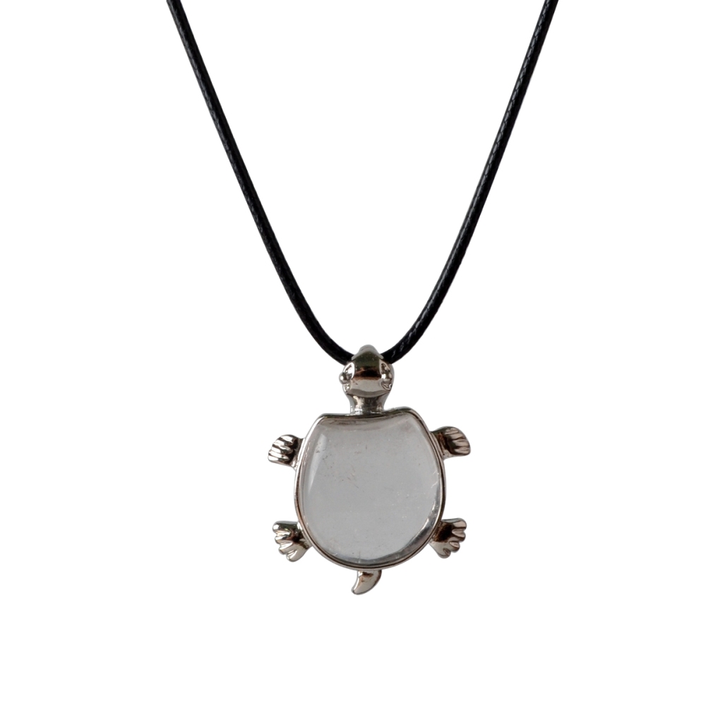 Silver Tortoise Gemstone Pendant
