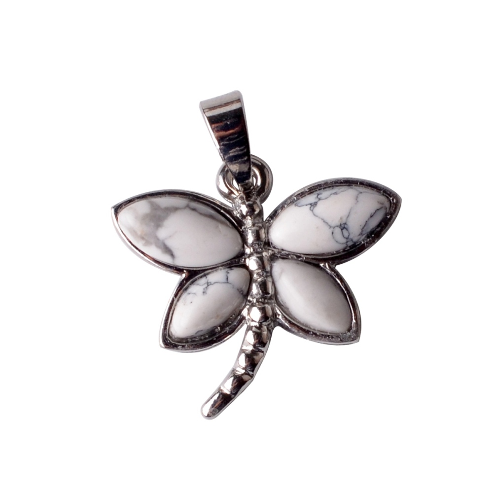 Silver Butterfly Gemstone Pendant