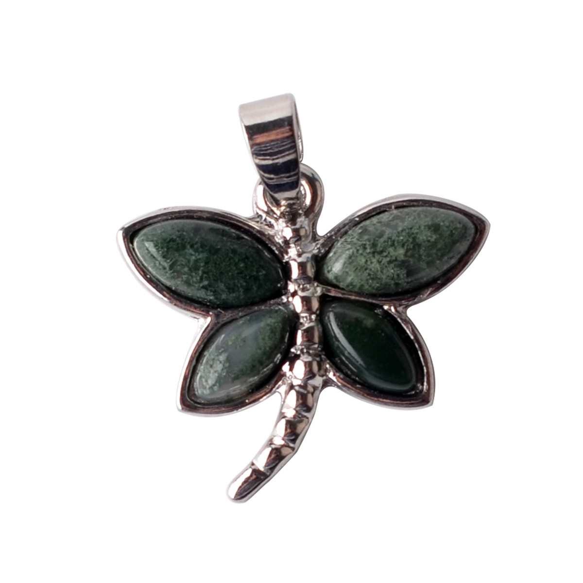 Silver Butterfly Gemstone Pendant