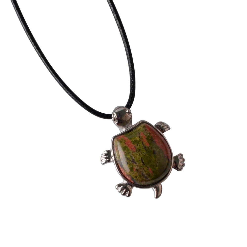 Silver Tortoise Gemstone Pendant