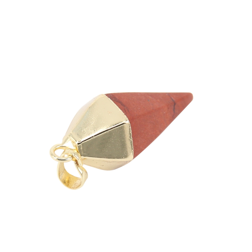 Silver Hexahedral Cone Gemstone Pendant