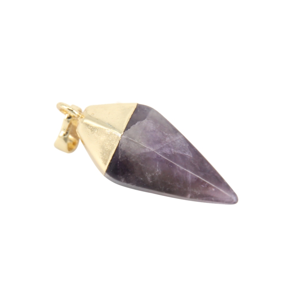 Silver Hexahedral Cone Gemstone Pendant