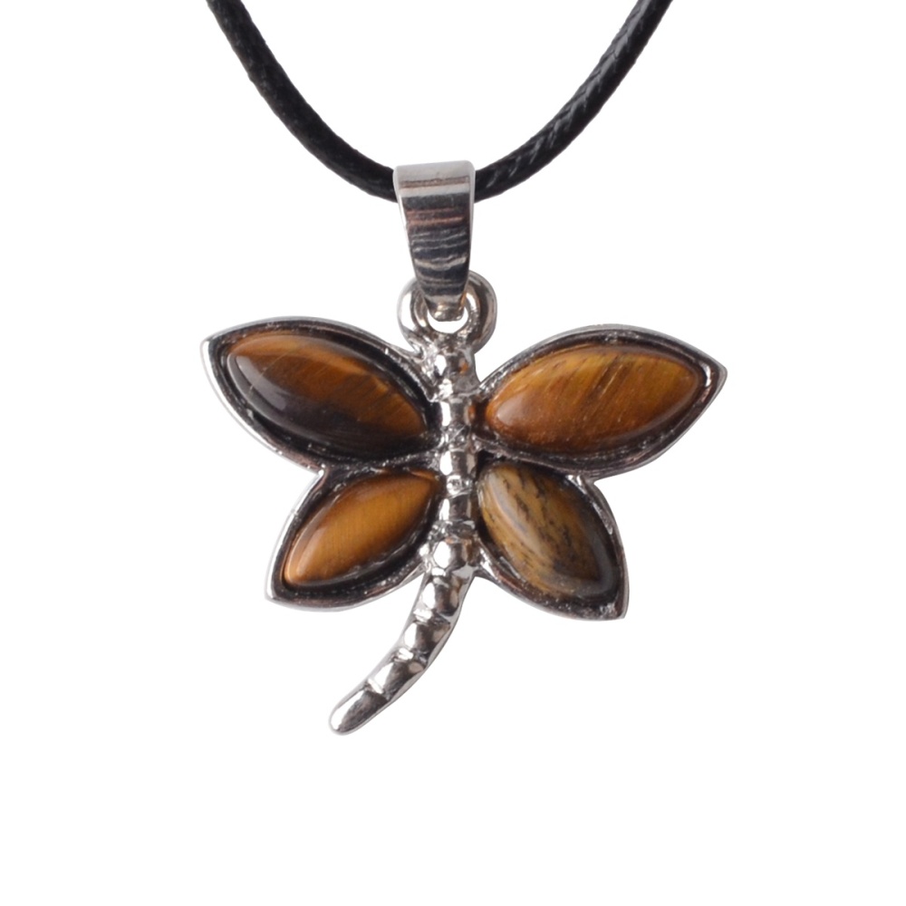 Silver Butterfly Gemstone Pendant