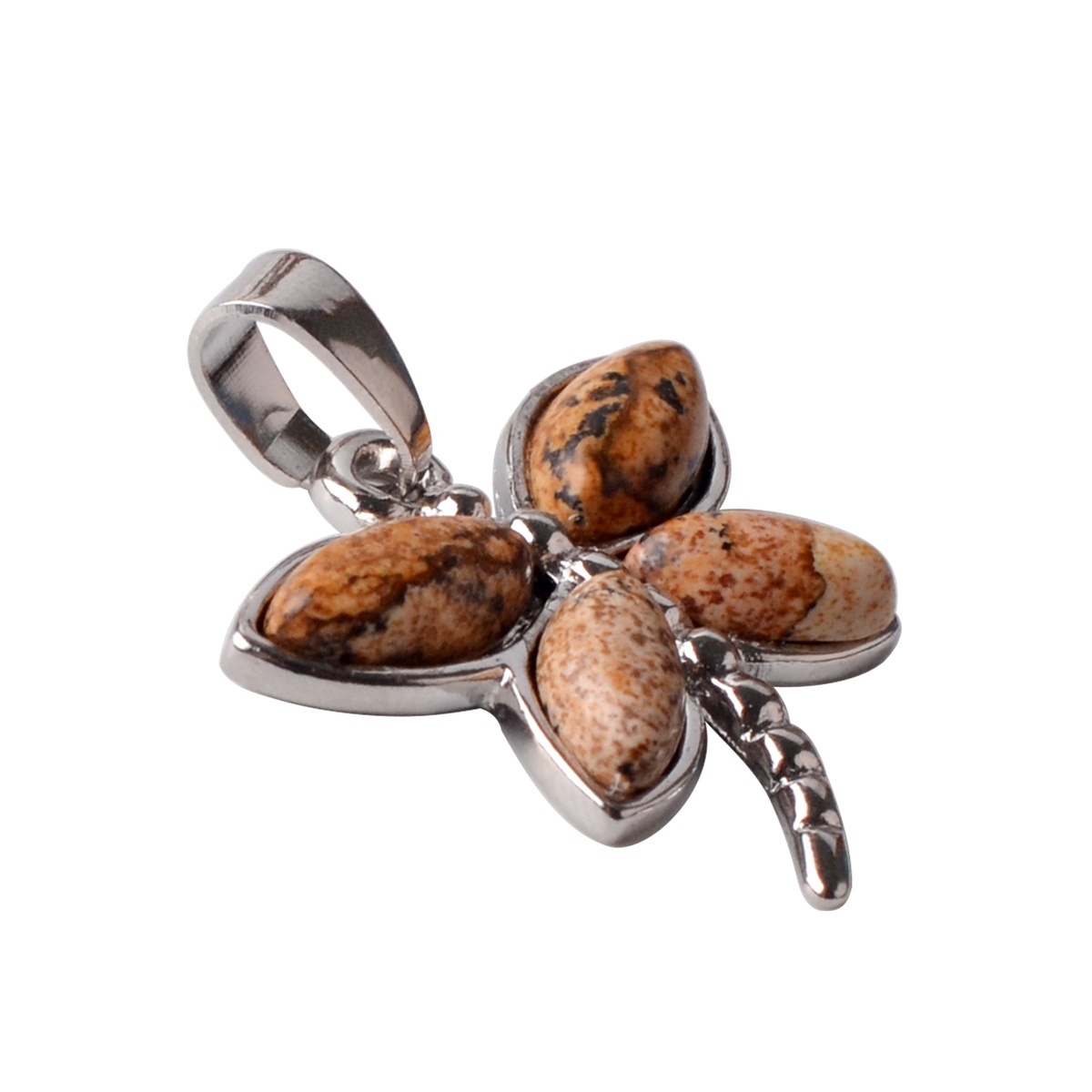 Silver Butterfly Gemstone Pendant