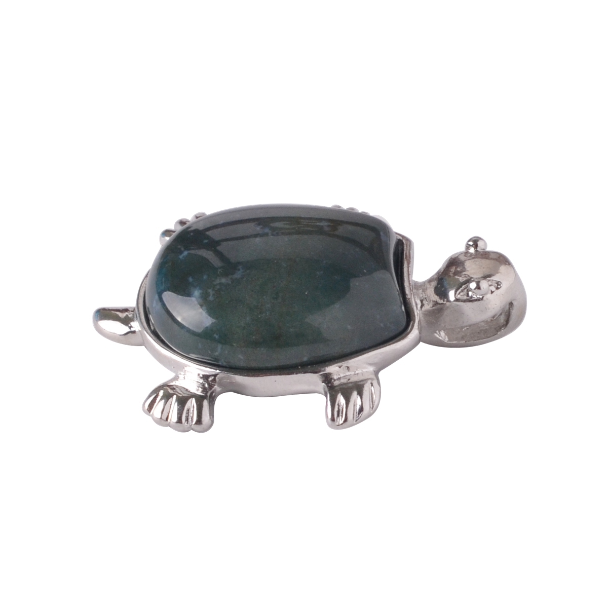 Silver Tortoise Gemstone Pendant