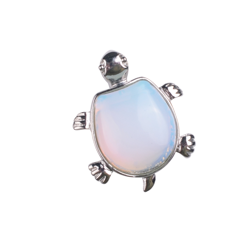 Silver Tortoise Gemstone Pendant