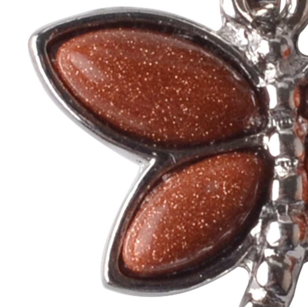 Silver Butterfly Gemstone Pendant