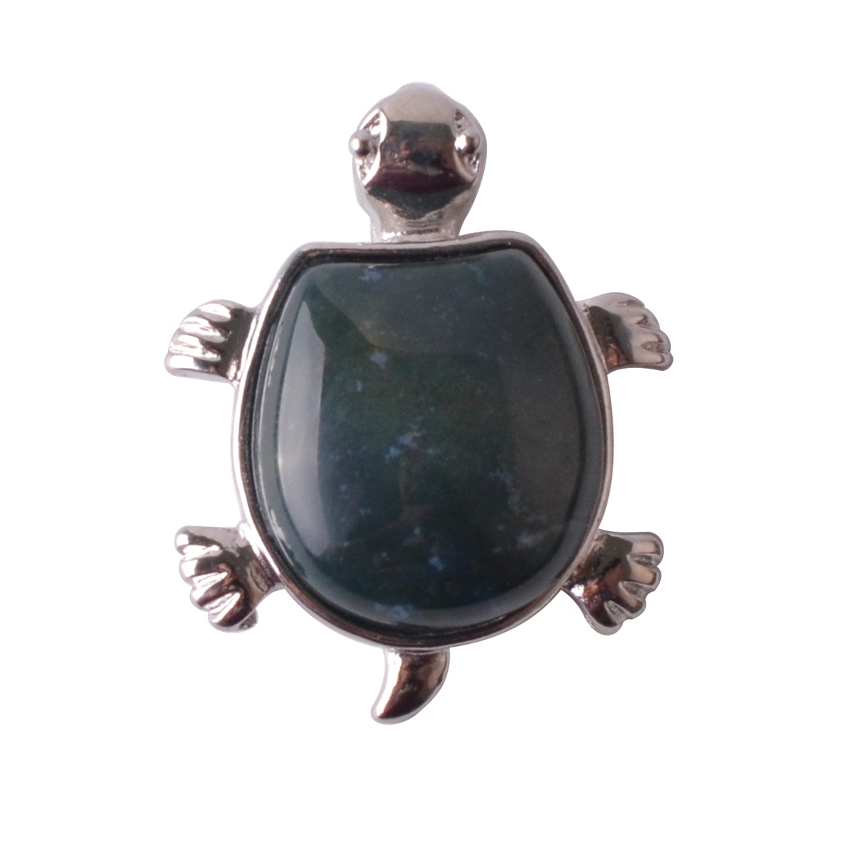 Silver Tortoise Gemstone Pendant