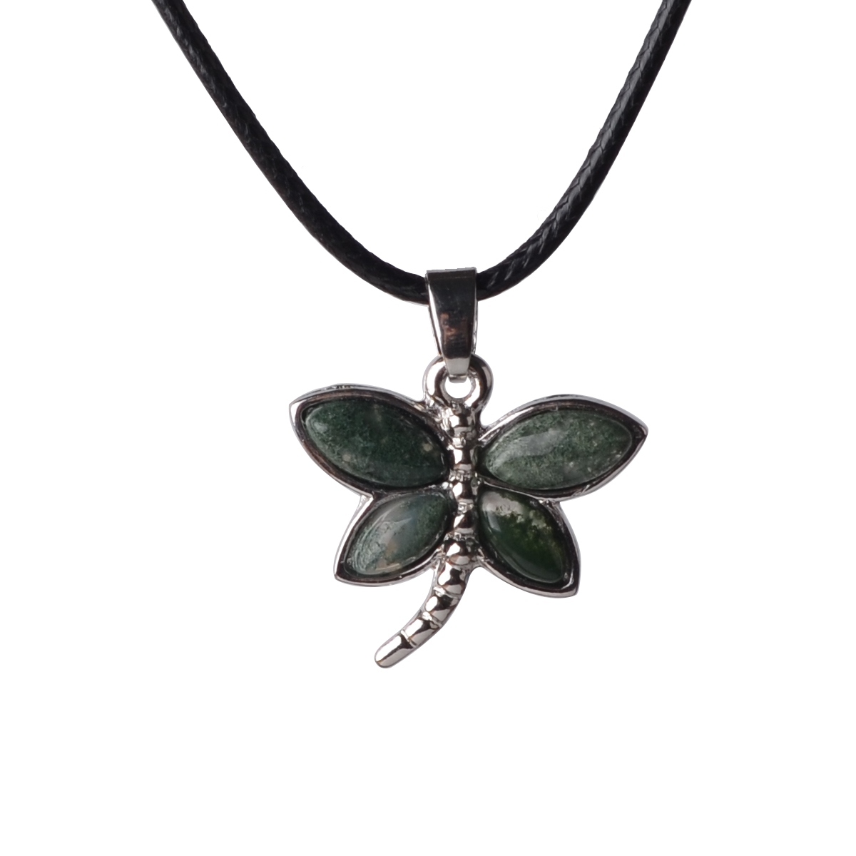 Silver Butterfly Gemstone Pendant
