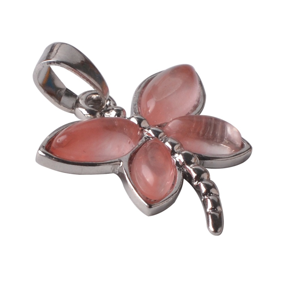 Silver Butterfly Gemstone Pendant