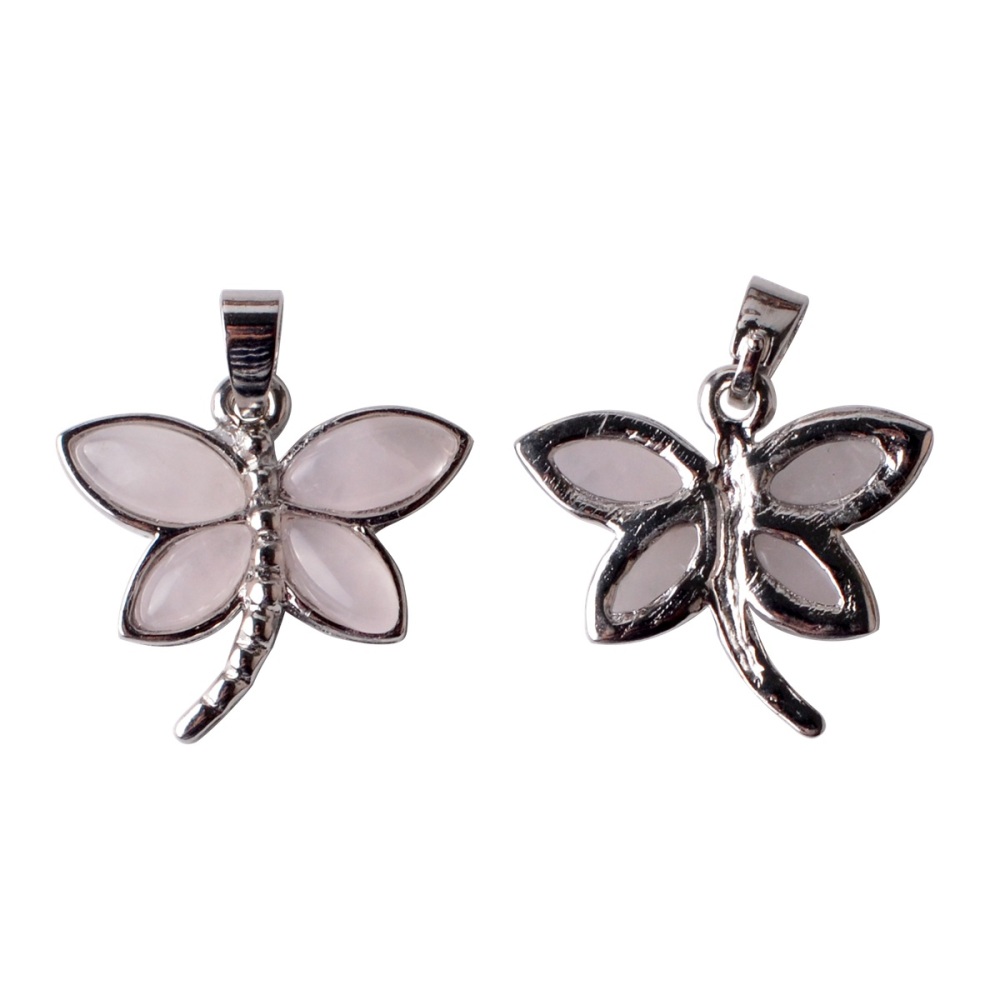 Silver Butterfly Gemstone Pendant