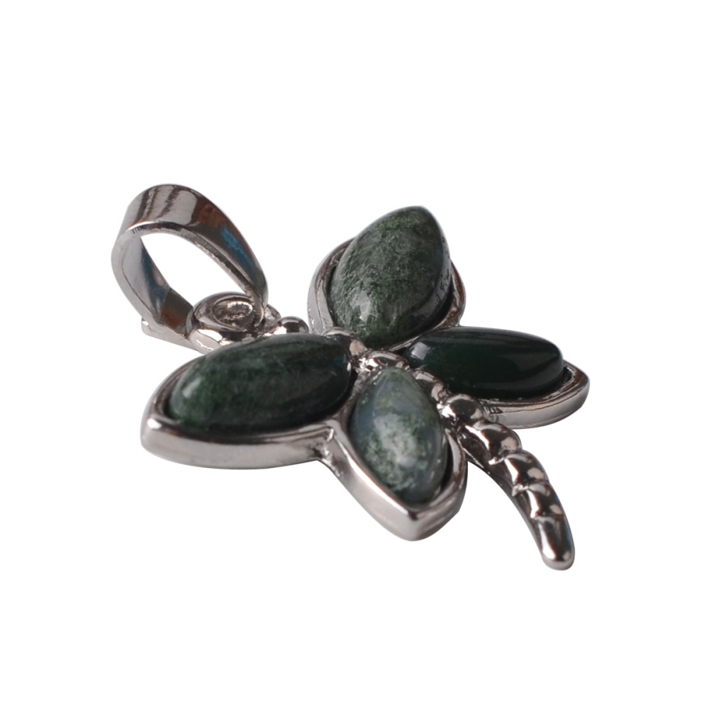 Silver Butterfly Gemstone Pendant