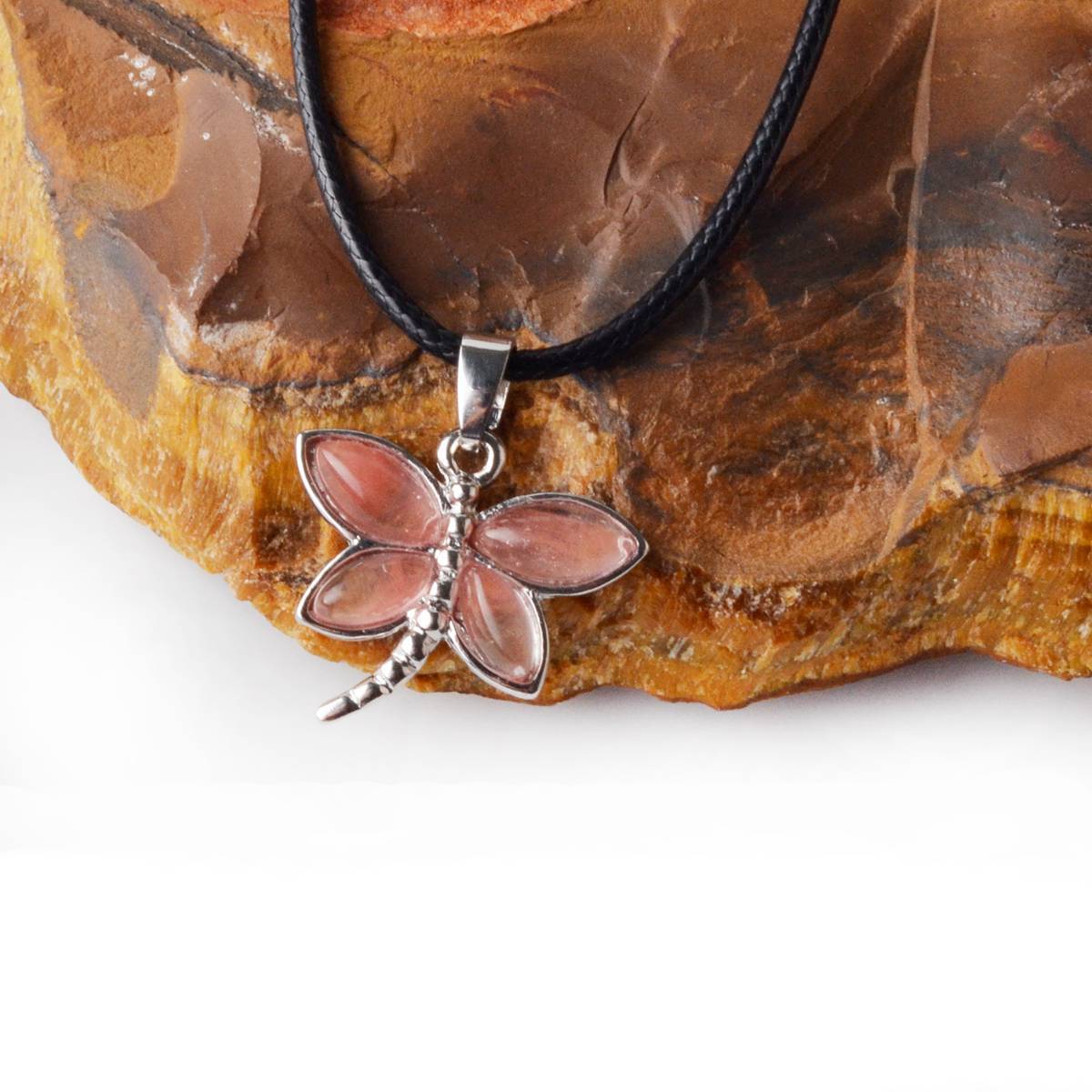 Silver Butterfly Gemstone Pendant