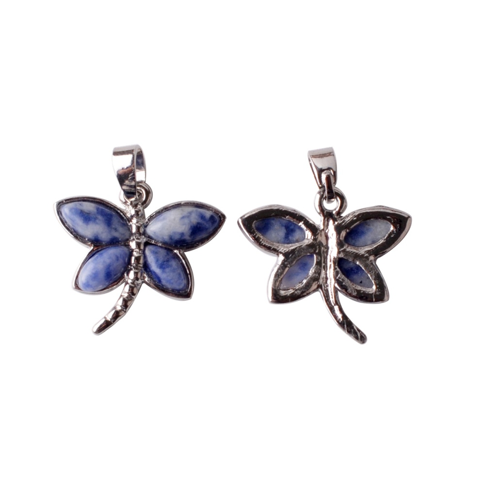 Silver Butterfly Gemstone Pendant