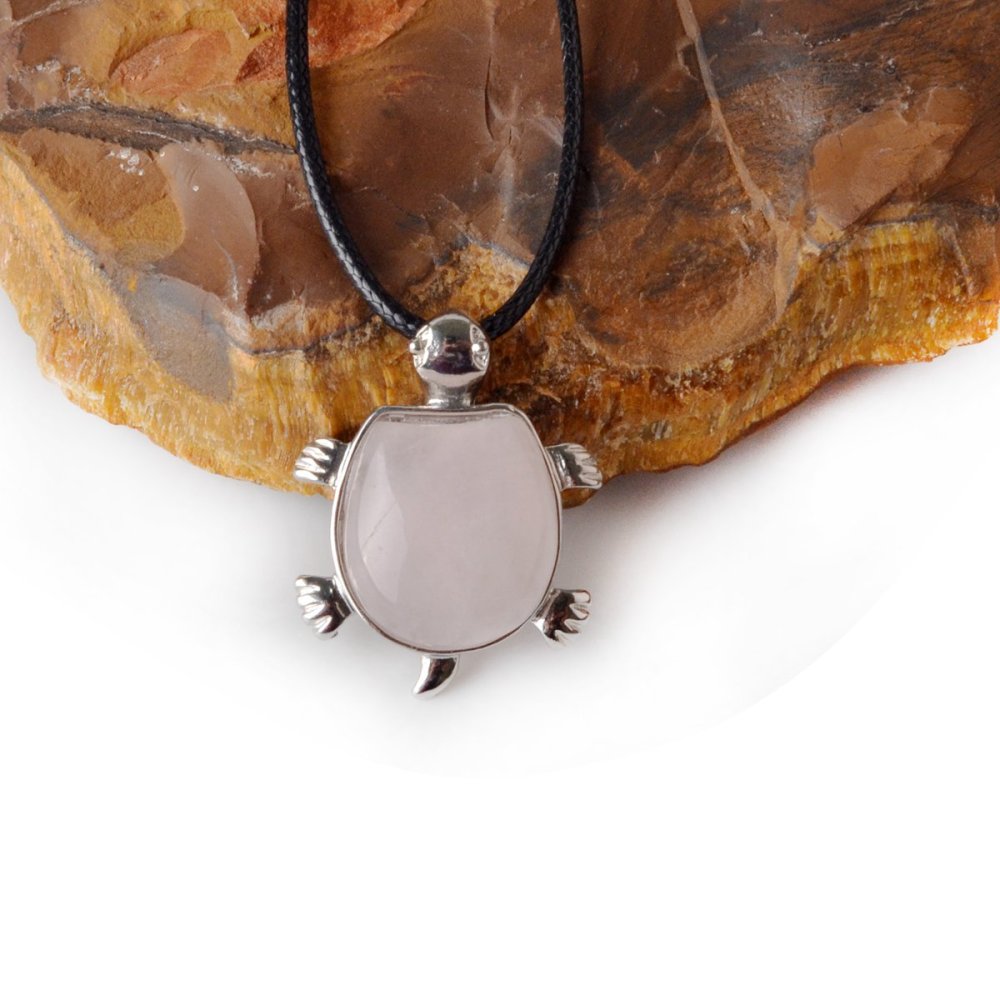 Silver Tortoise Gemstone Pendant