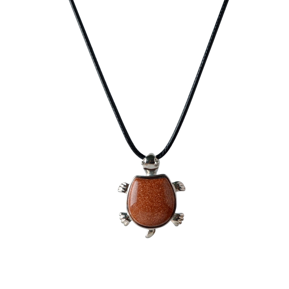 Silver Tortoise Gemstone Pendant