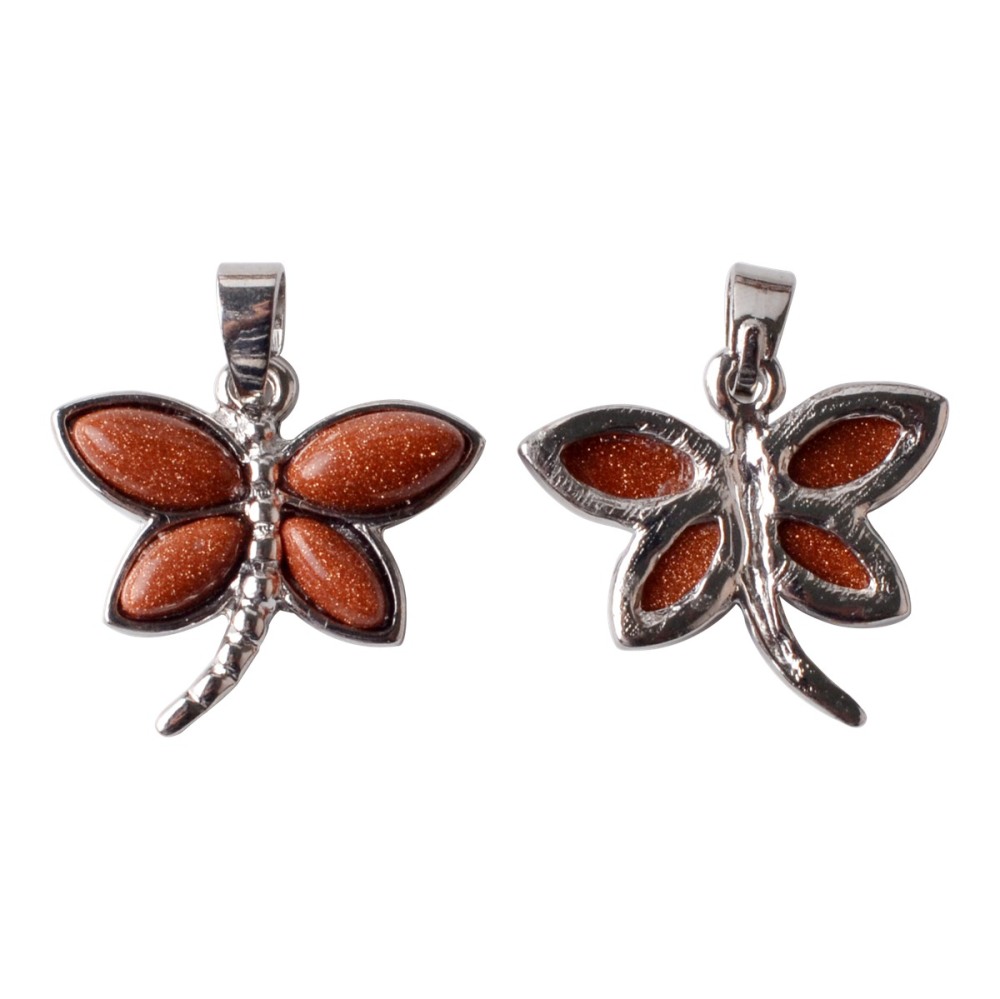Silver Butterfly Gemstone Pendant