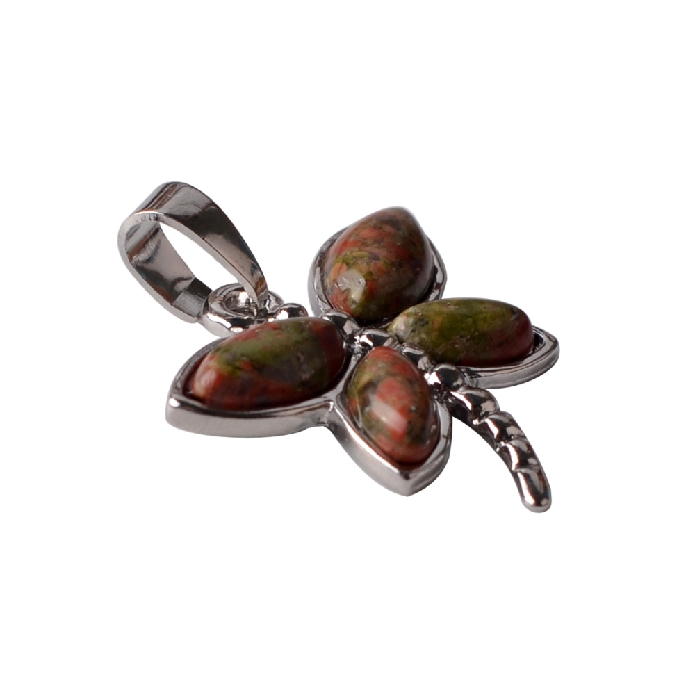 Silver Butterfly Gemstone Pendant