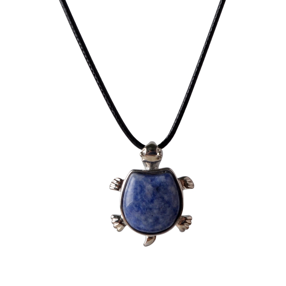 Silver Tortoise Gemstone Pendant