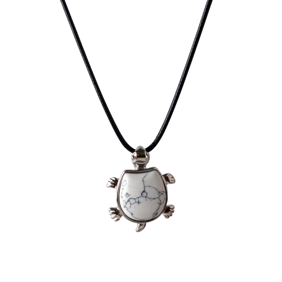 Silver Tortoise Gemstone Pendant