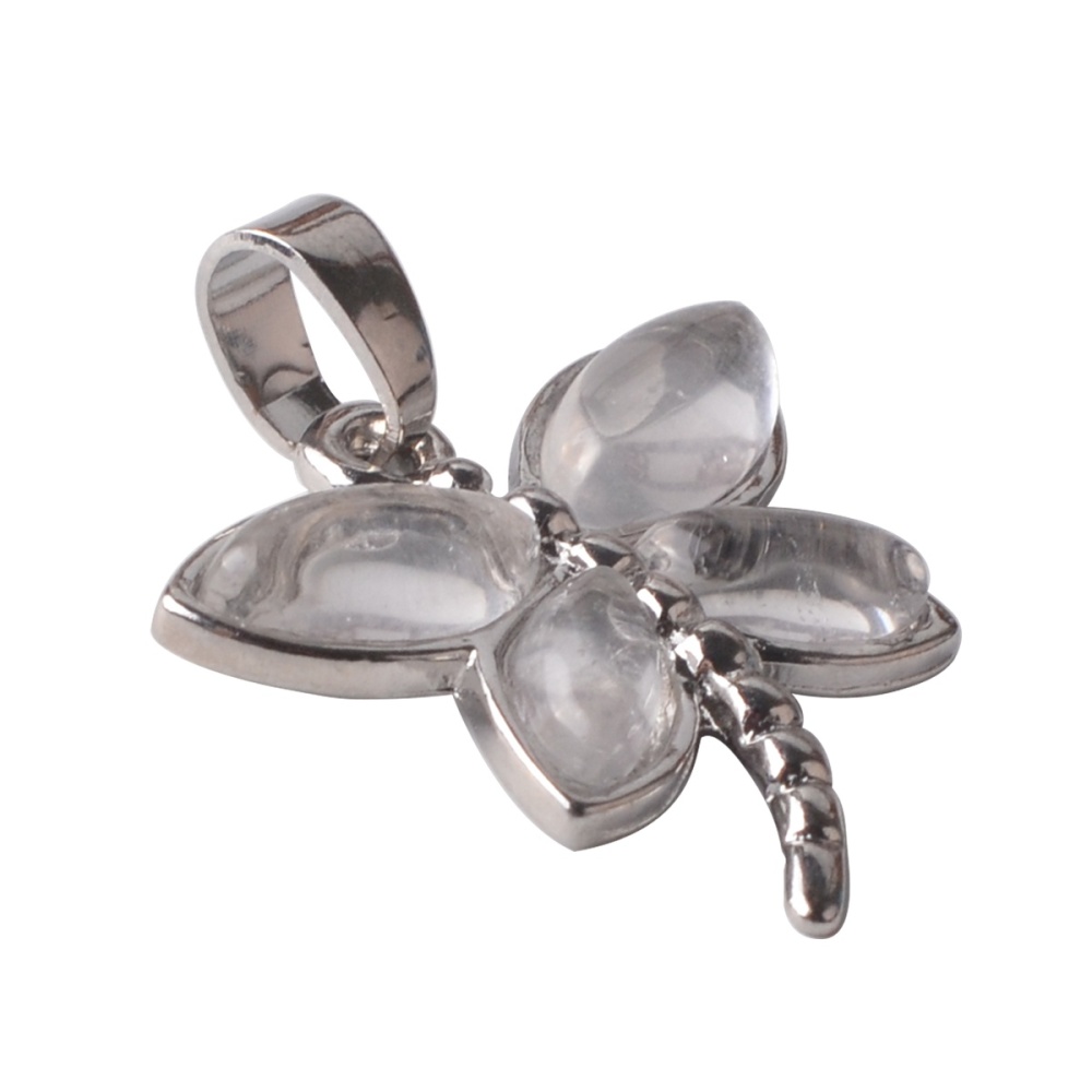 Silver Butterfly Gemstone Pendant