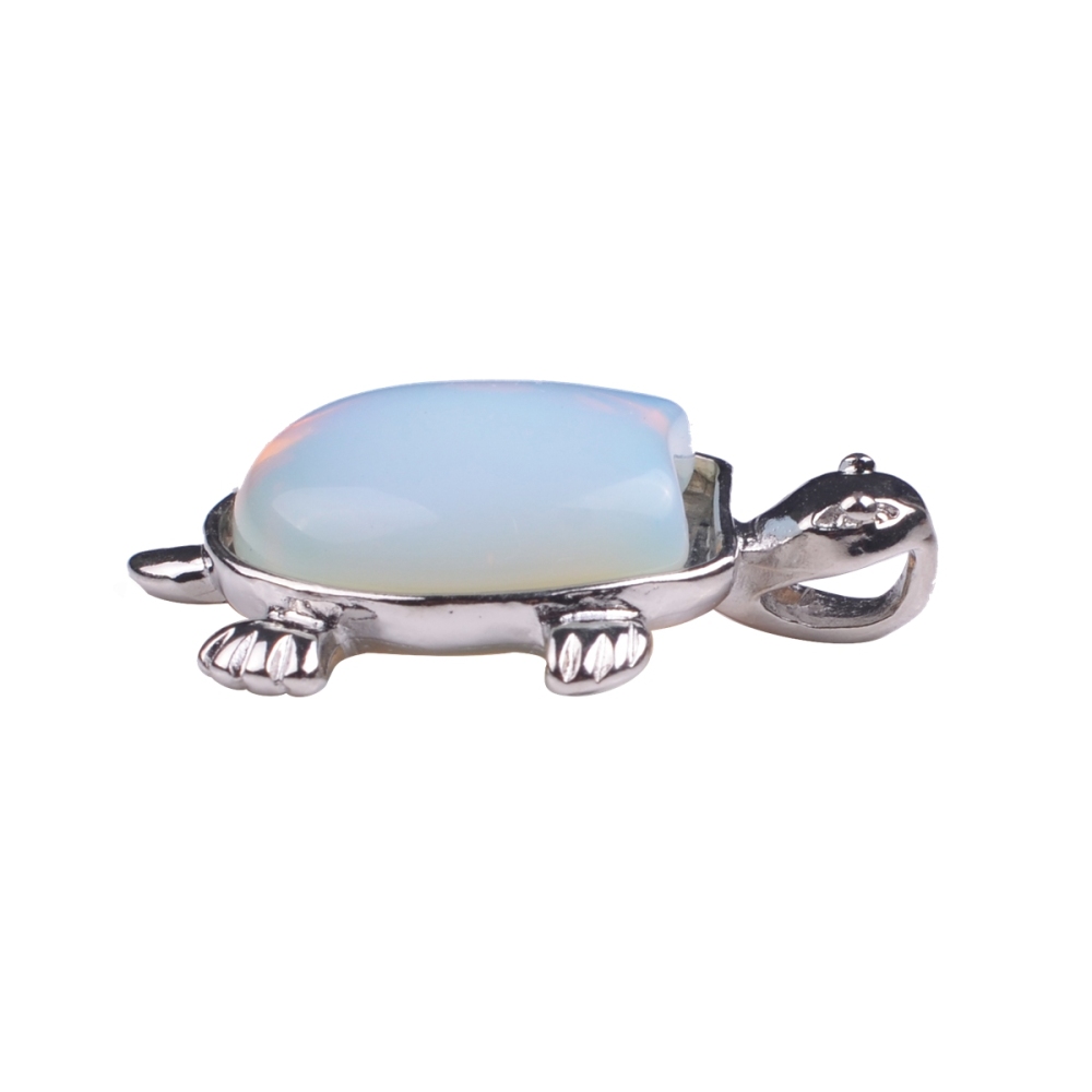 Silver Tortoise Gemstone Pendant