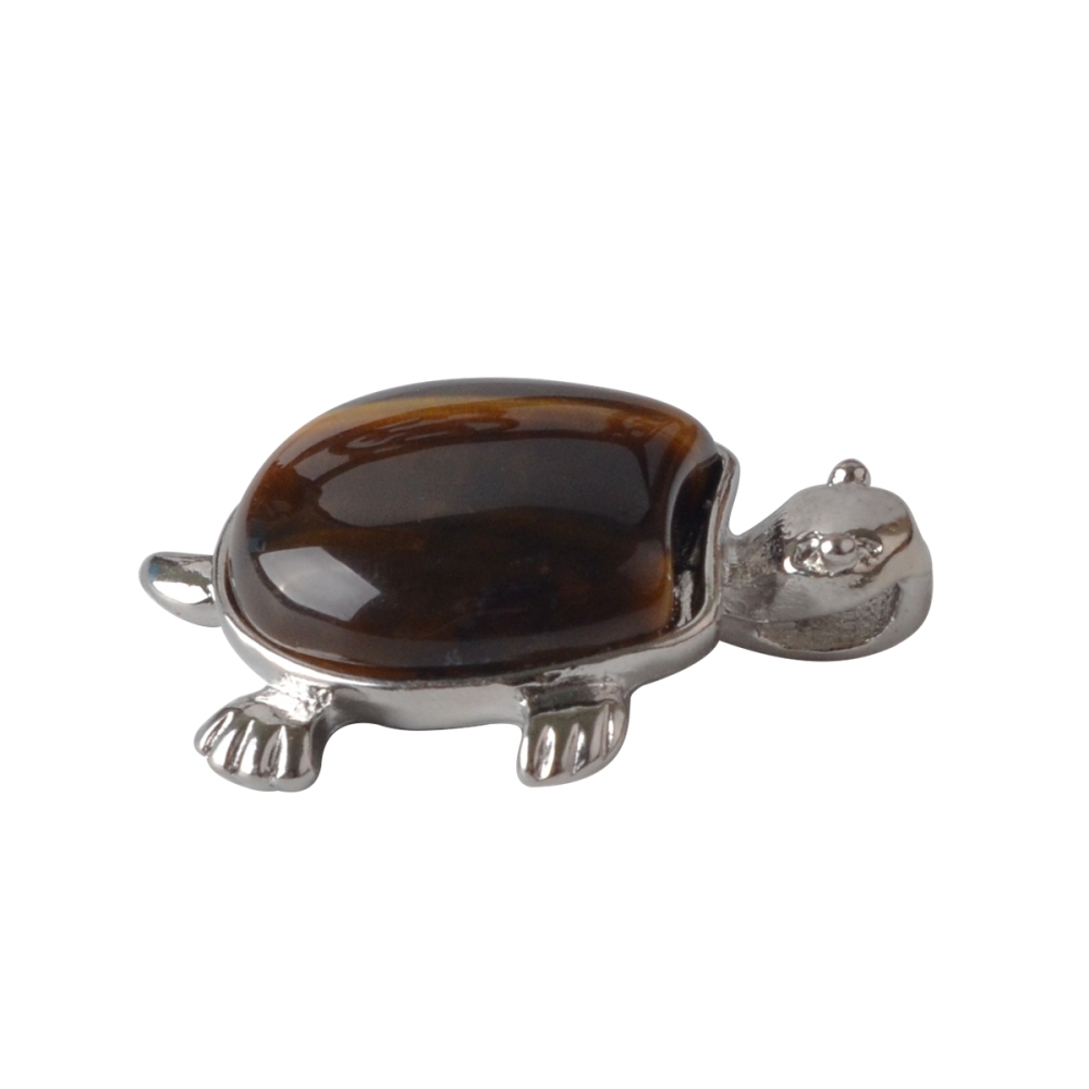 Silver Tortoise Gemstone Pendant