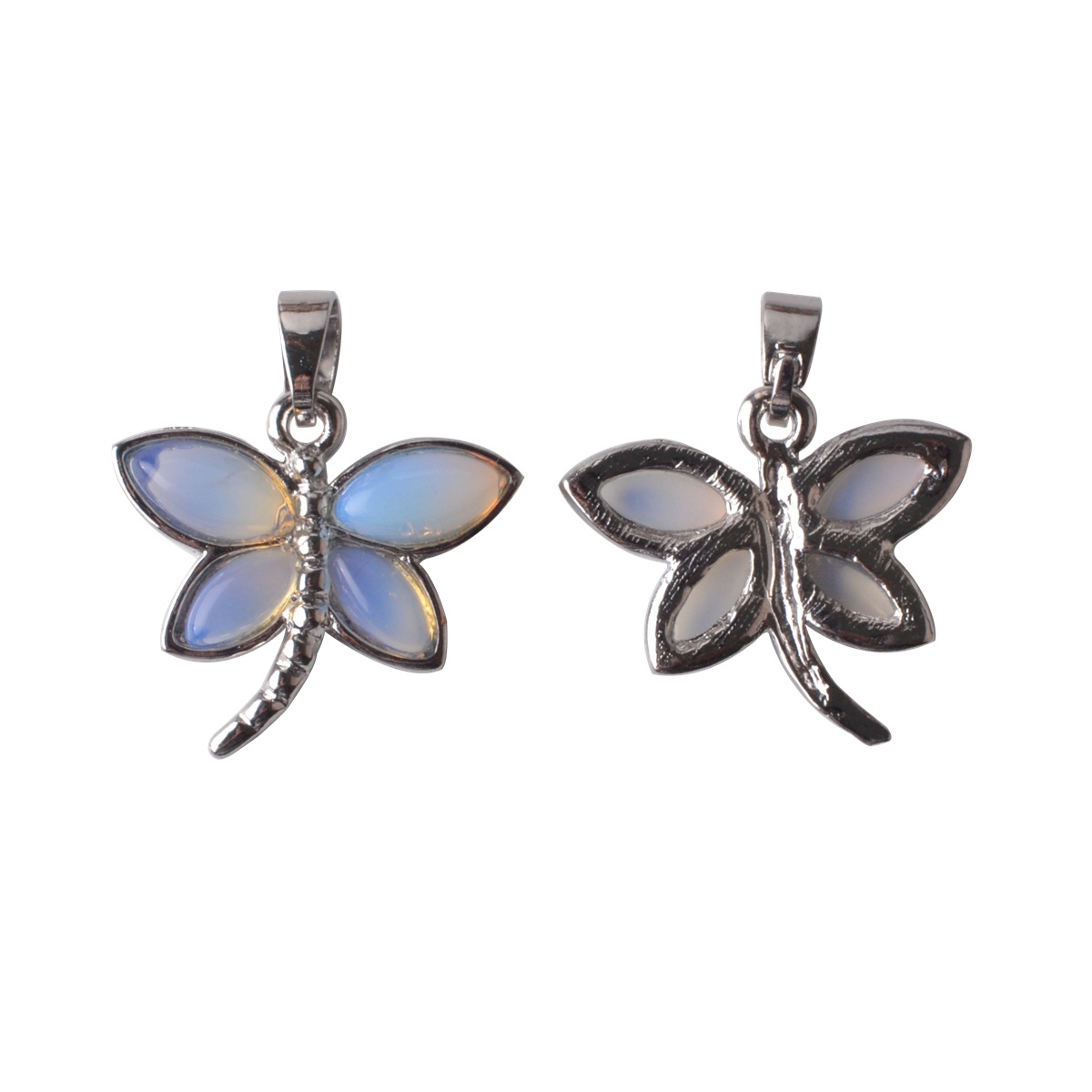 Silver Butterfly Gemstone Pendant