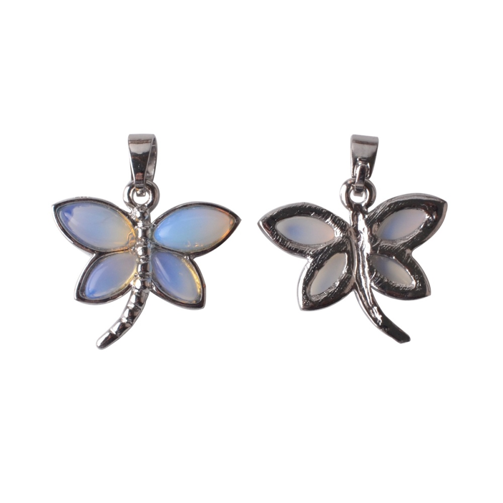 Silver Butterfly Gemstone Pendant